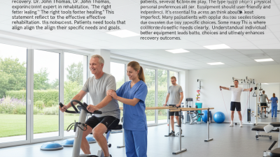 Why Choosing the Right Rehabilitation Equipment Matters for Patients?