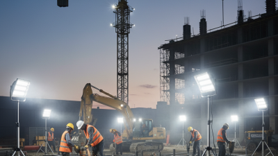 How do LED work lights enhance visibility on construction sites?
