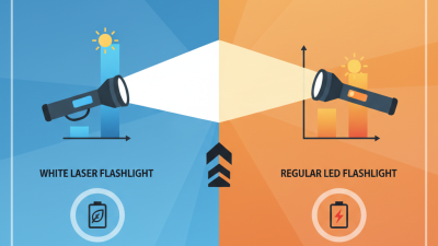 How does a white laser flashlight outperform a regular LED flashlight?