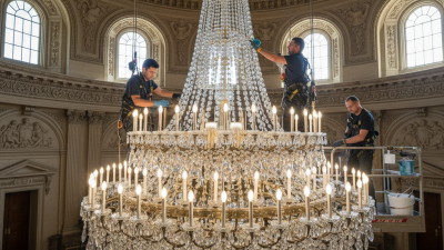 How to maintain large crystal chandeliers in high ceilings?