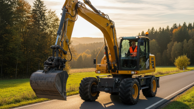 What license do you need to drive a wheel excavator on the road?