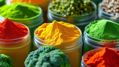 Como a cor do pó de vegetais muda com o tempo?