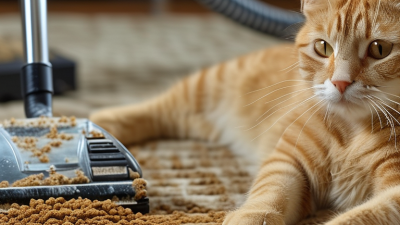 Como limpar areia de gato de bentonita do carpete?
