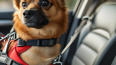 ¿Cómo colocar el cinturón de seguridad de un coche en un arnés de perro?