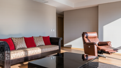 Como organizar sala com poltrona reclinável e sofá da China?