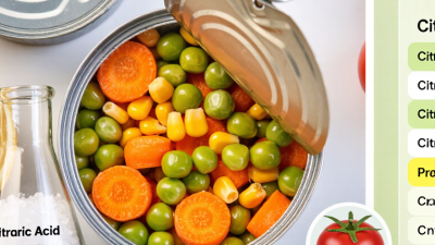 ¿Por qué algunas verduras enlatadas contienen ácido cítrico?