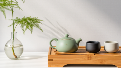 Como decorar mesa minimalista com bandeja de chá de bambu?