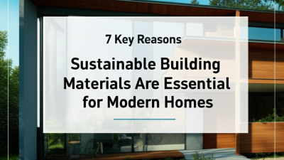 7 Key Reasons Sustainable Building Materials Are Essential for Modern Homes