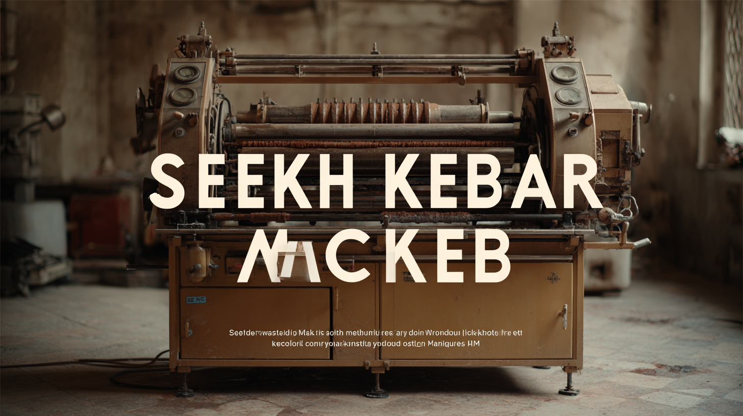 Unlocking Quality: Tips for Sourcing the Best Seekh Kebab Maker Machine Suppliers Globally