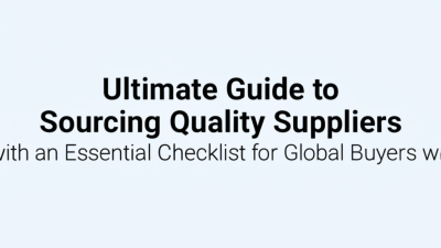 Ultimate Guide to Sourcing Quality Suppliers with an Essential Checklist for Global Buyers