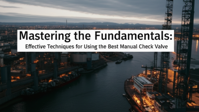 Mastering the Fundamentals: Effective Techniques for Using the Best Manual Check Valve