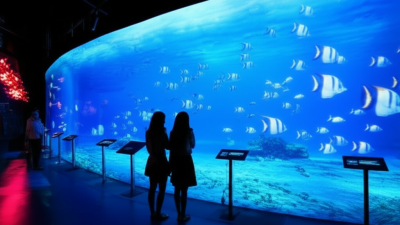 How to Effectively Use a Transparent Underwater Screen for Interactive Exhibits