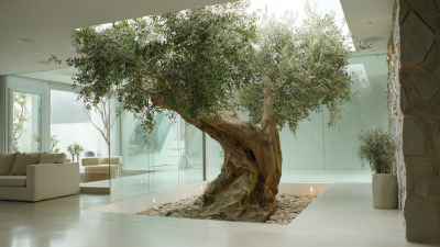 What is the Significance of Using a Large Artificial Olive Tree in Modern Decor