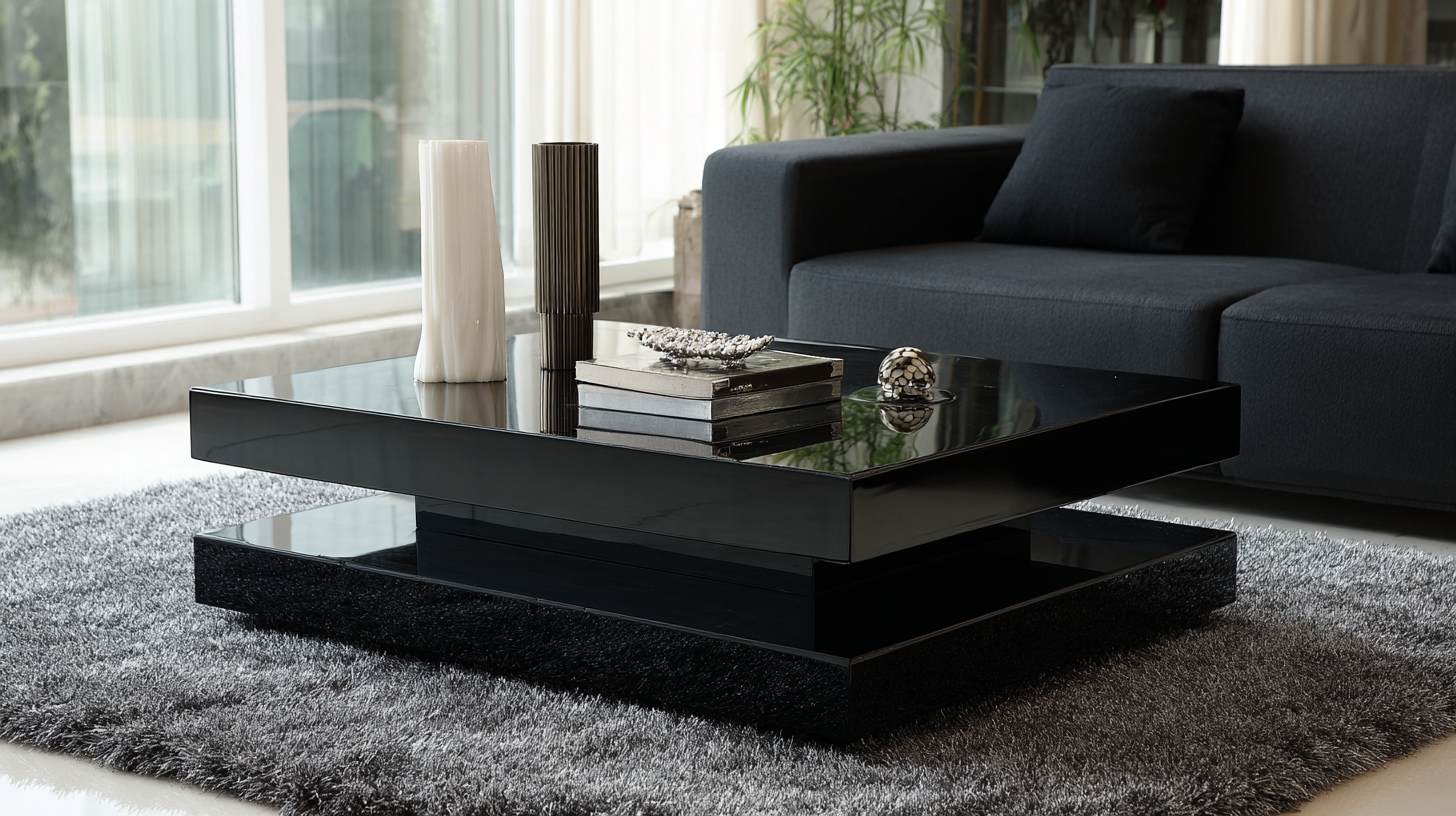 Sleek and Stylish Modern High Gloss Black Coffee Table for Contemporary Living Spaces
