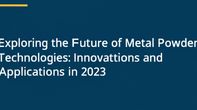 Exploring the Future of Metal Powder Technologies: Innovations and Applications in 2023