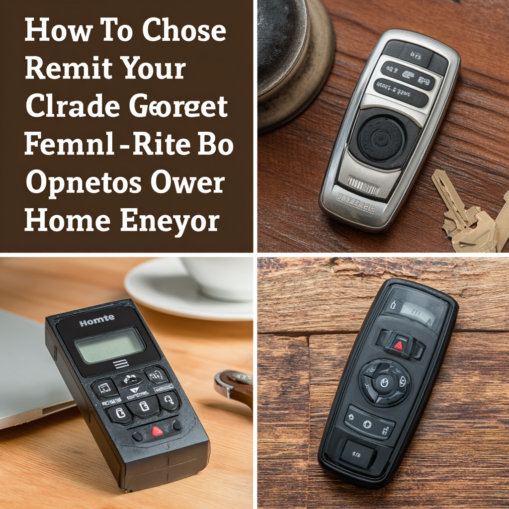 How to Choose the Best Remote Garage Door Opener for Your Home