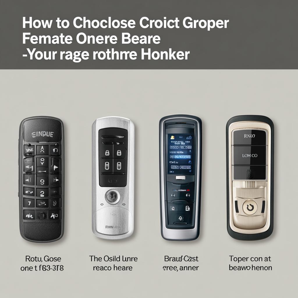 How to Choose the Best Remote Garage Door Opener for Your Home