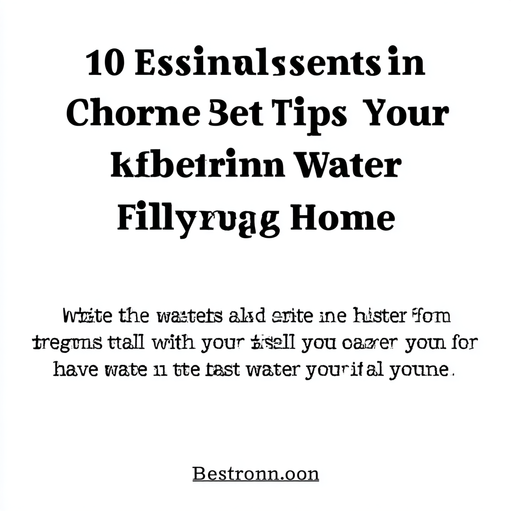 10 Essential Tips for Choosing the Best Water Filtration System for Your Home