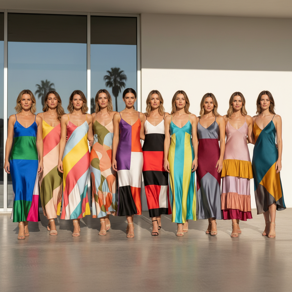 Top 10 Stunning Color Block Slip Dresses You Need in Your Wardrobe