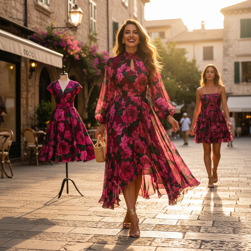 2025 Top 5 Dark Pink Floral Dress Trends You Can't Miss This Summer