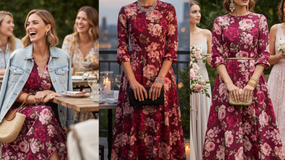 How to Style a Dark Pink Floral Dress for Every Occasion