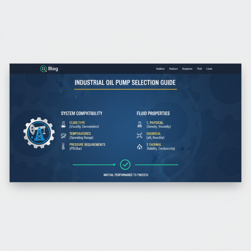 How to Choose the Right Oil Pumps for Your Industrial Needs