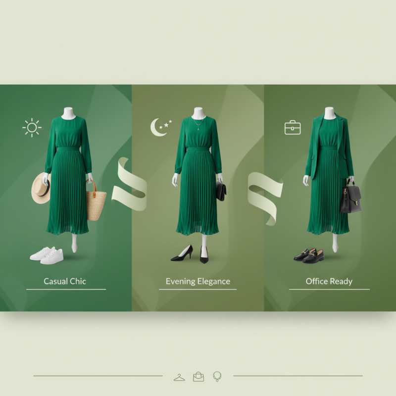 How to Style a Green Pleated Dress for Any Occasion