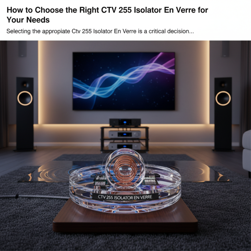 How to Choose the Right CTV 255 Isolator En Verre for Your Needs
