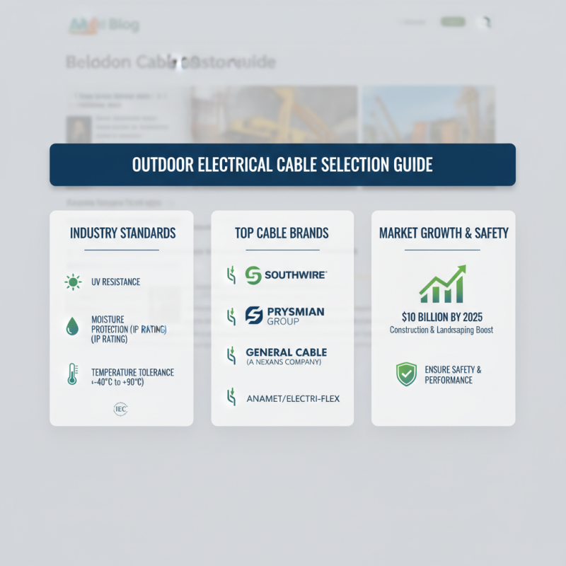 The Ultimate Guide to Choosing the Best Outdoor Electrical Cable in 2025