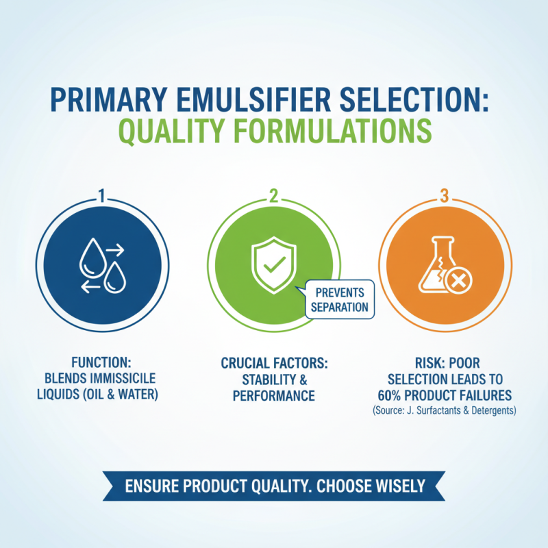 Top 10 Tips for Choosing the Best Primary Emulsifier for Your Formulations
