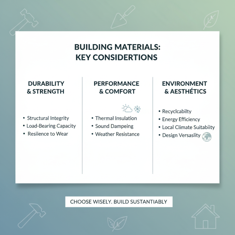 Top Building Materials for Home Construction and Renovation Projects