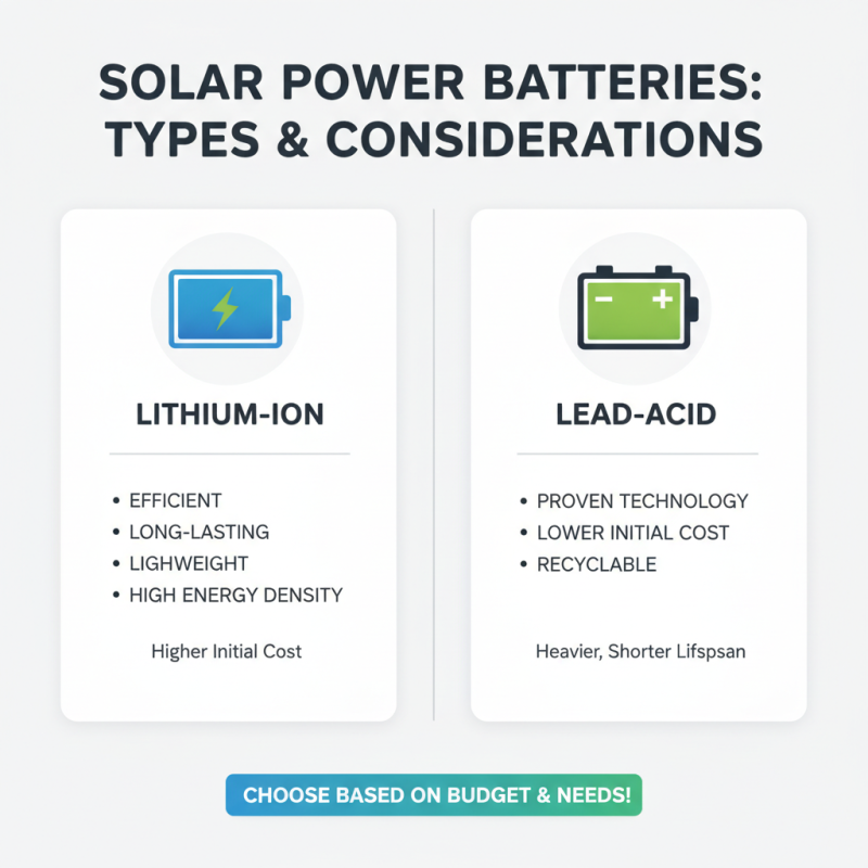 How to Choose the Right Solar Power Battery for Your Home