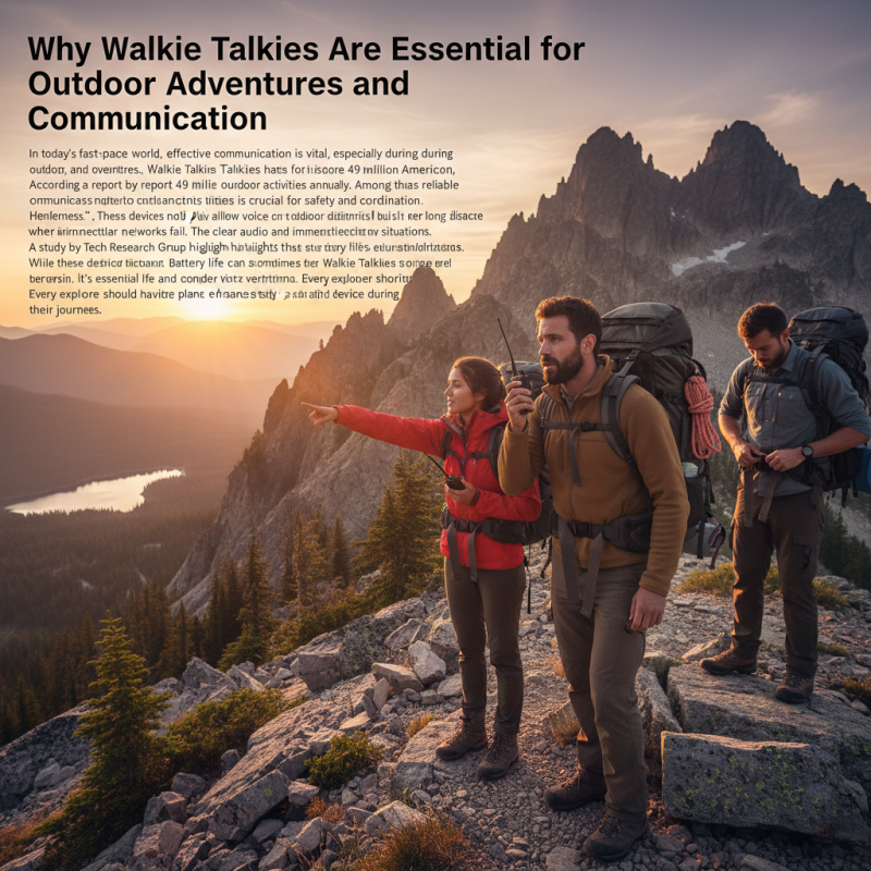 Why Walkie Talkies Are Essential for Outdoor Adventures and Communication