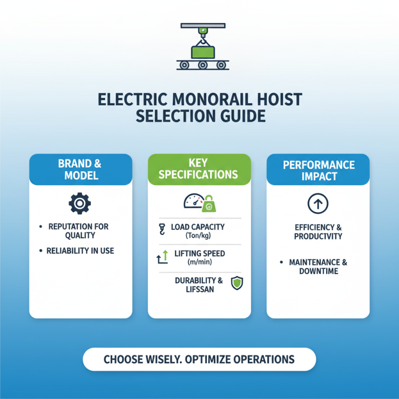 How to Choose the Right Electric Monorail Hoist for Your Needs?