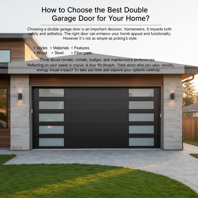 How to Choose the Best Double Garage Door for Your Home?