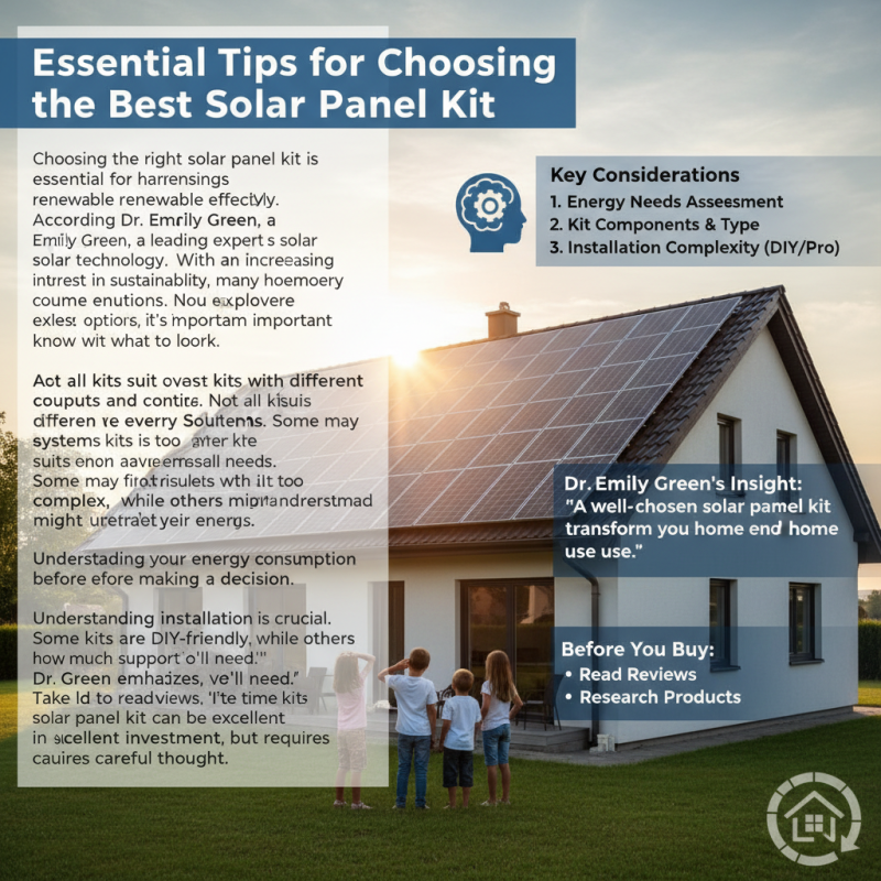 Essential Tips for Choosing the Best Solar Panel Kit?