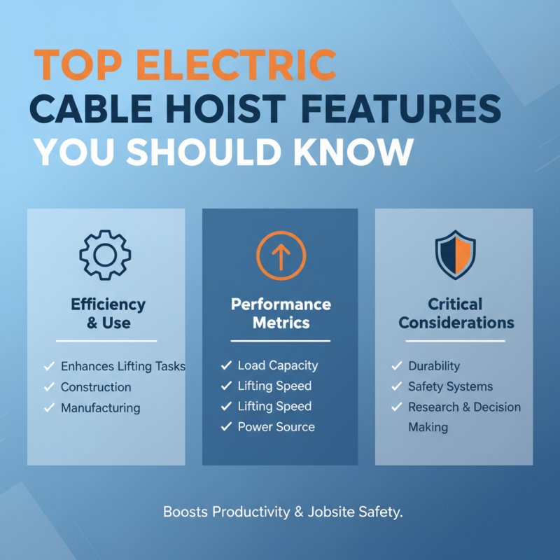Top Electric Cable Hoist Features You Should Know?