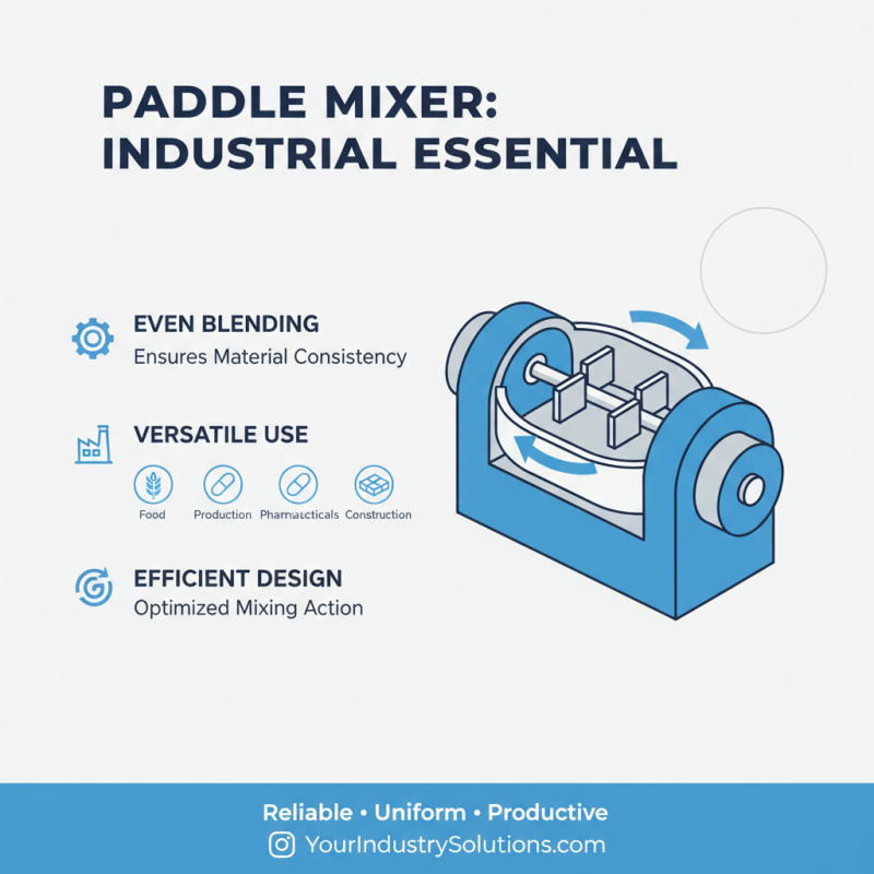 What is a Paddle Mixer Machine and How Does it Work?
