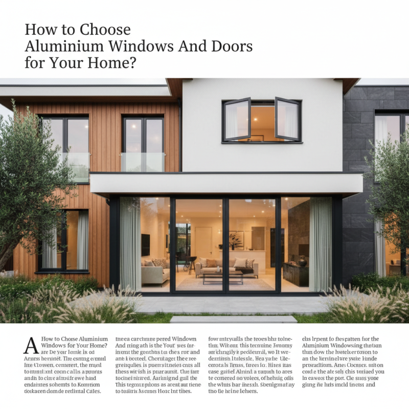 How to Choose Aluminium Windows And Doors for Your Home?