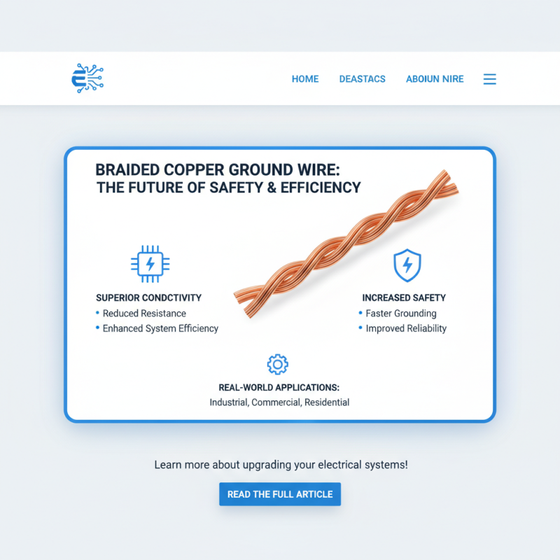 2026 Top Trends in Braided Copper Ground Wire for Electrical Safety?