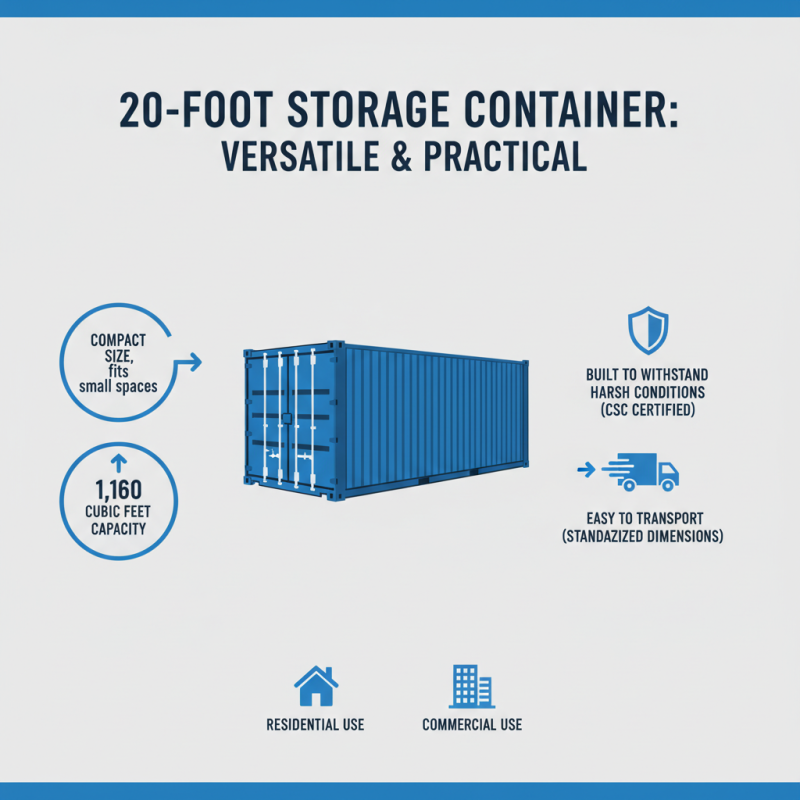 What is a 20 foot storage container and how is it used?