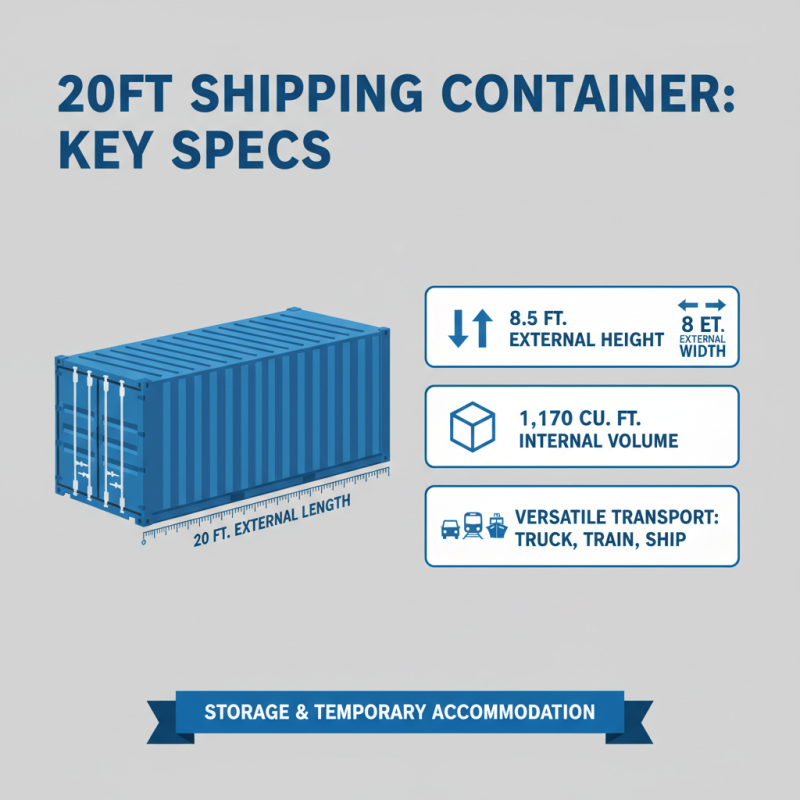 What is a 20ft shipping container and how is it used?