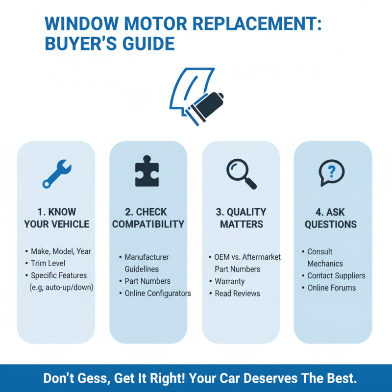 How to Choose the Right Window Motor Parts for Your Vehicle?