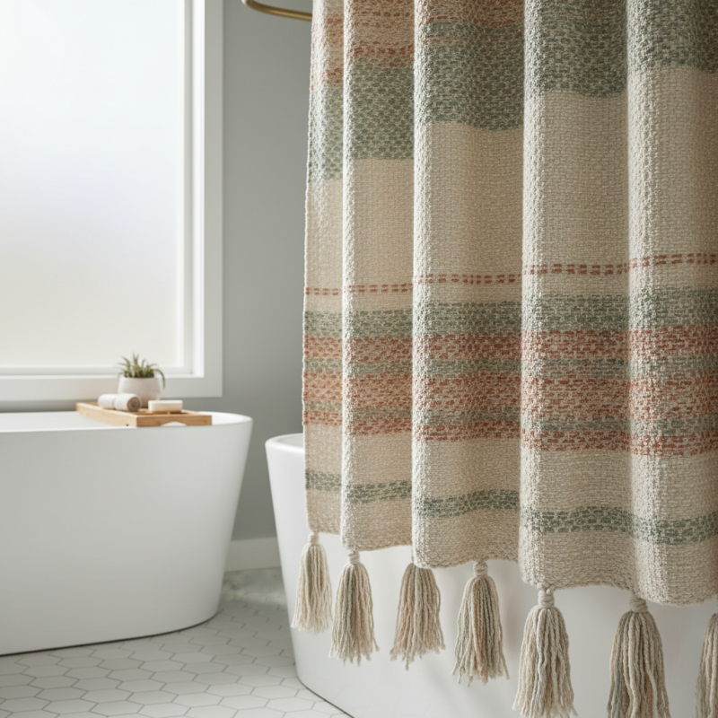 2026 Best Woven Shower Curtain Options for Your Bathroom Décor?