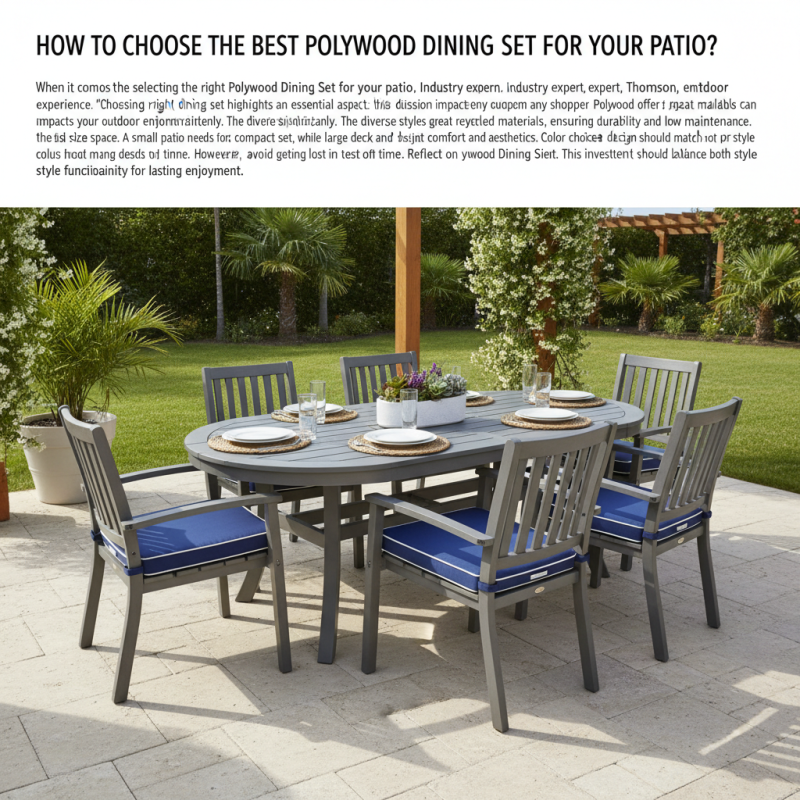 How to Choose the Best Polywood Dining Set for Your Patio?