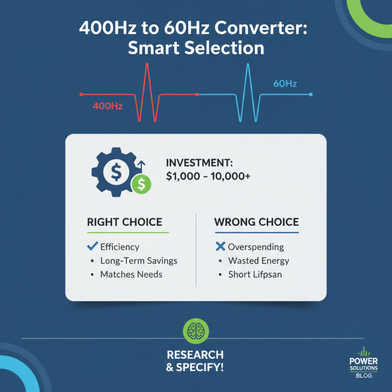 How to Use a 400Hz to 60Hz Converter Effectively?