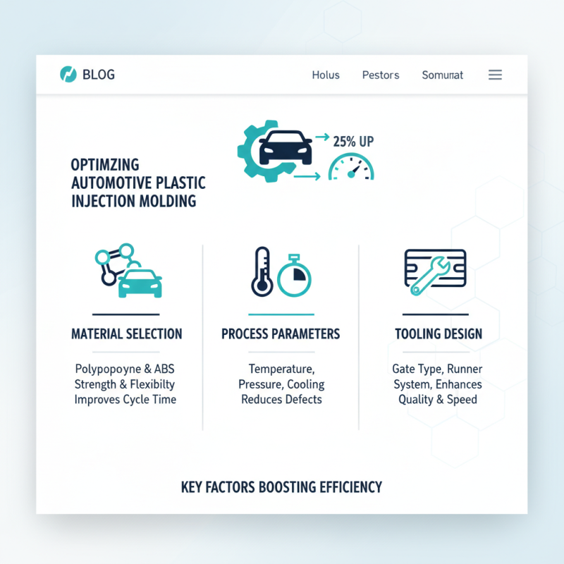 2026 How to Optimize Automotive Plastic Injection Molding?