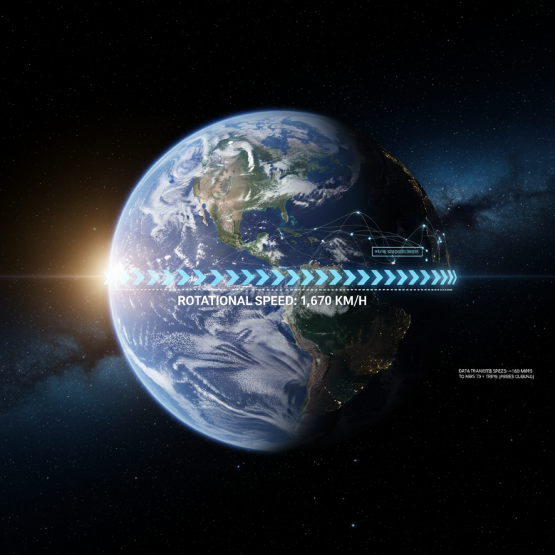 Какова скорость передачи данных Земли на экваторе?