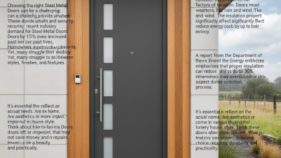 How to Choose the Right Steel Metal Doors for Your Home?