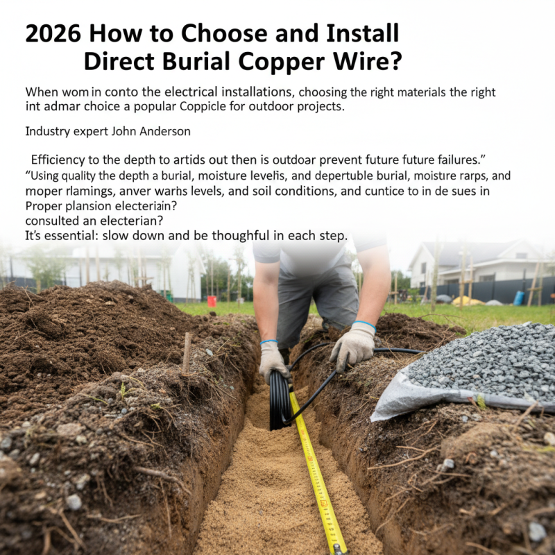 2026 How to Choose and Install Direct Burial Copper Wire?